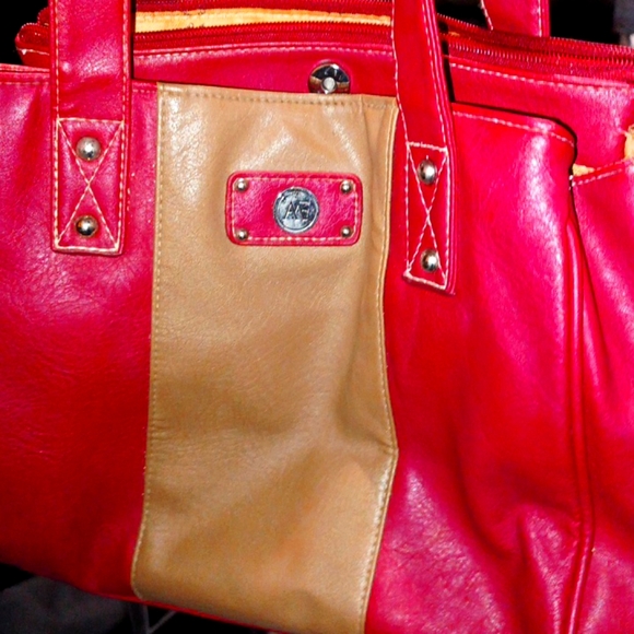 Anna Martina Franco Vegan Leather Purse in Tan and Purple - Picture 1 of 5